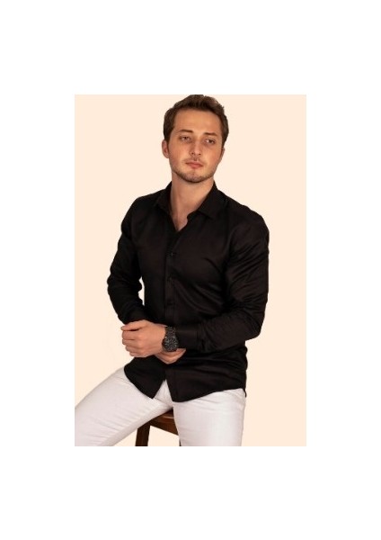 Siyah Slimfit Erkek Gömlek fiyatları