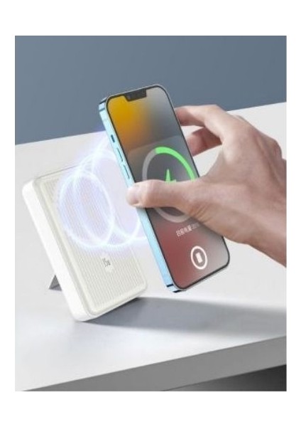 Fp6 10.000MAH 15W Magsafe Hızlı Şarj LCD Dijital Göstergeli Kablosuz Şarj Aleti Powerbank