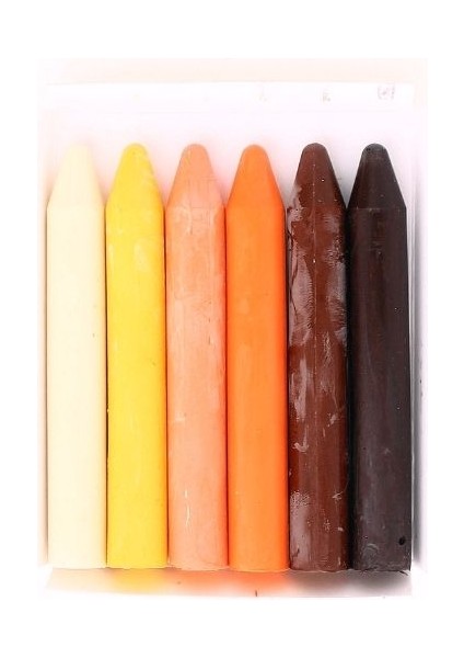 6'lı Ten Renkleri Doğal Balmumu Sert Kalem Pastel Boya Seti