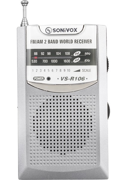 Sonıvox VS-R106 Gri Renk Cep Tipi Analog Fm Radyo