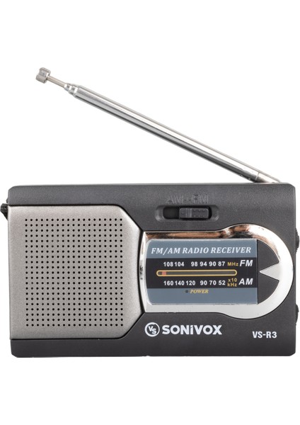 Sonıvox Vs-R3 Siyah Renk Cep Tipi Analog Fm Radyo