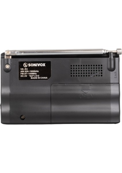 Sonıvox Vs-R3 Siyah Renk Cep Tipi Analog Fm Radyo