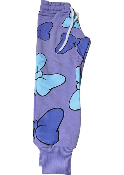 Minnie Mouse Çizgi Karakterli Bej Kız Çocuk Eşofman Pijama Alt Üst Takımı