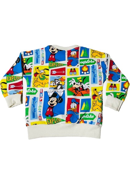 Çizgi Karakterli Bej Erkek Çocuk Eşofman Pijama Takımı