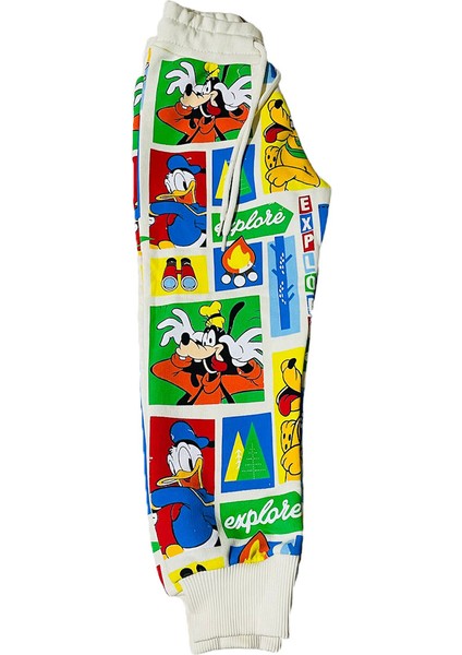 Çizgi Karakterli Bej Erkek Çocuk Eşofman Pijama Takımı