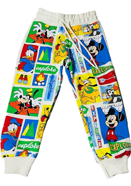 Çizgi Karakterli Bej Erkek Çocuk Eşofman Pijama Takımı