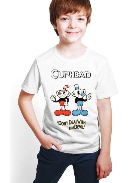 Cuphead Unisex Çocuk Tişört HC04