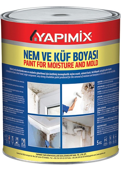 Nem ve Küf Boyasi 5 Kg, Beyaz