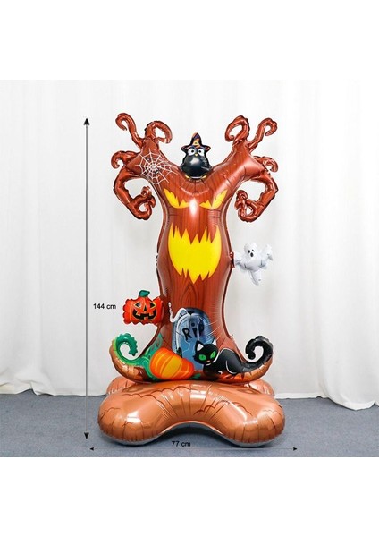 Halloween Ağaçı Şekilli Süpershape Folyo Balon 144X77 cm 1 Adet fiyatları