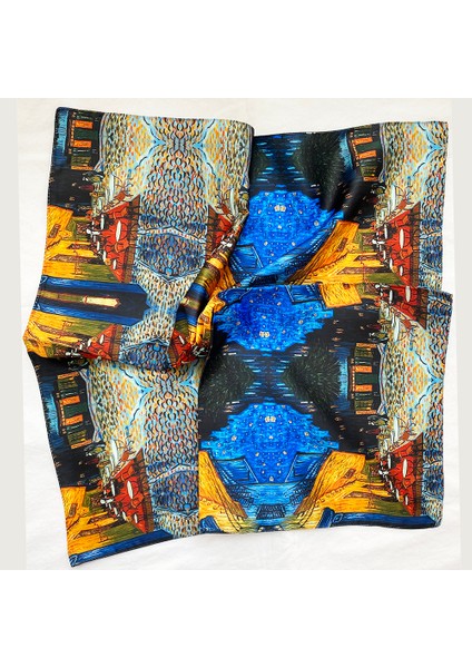 Cafe Terrace Desenli Fular (55 Cm*55 Cm) fırsatları