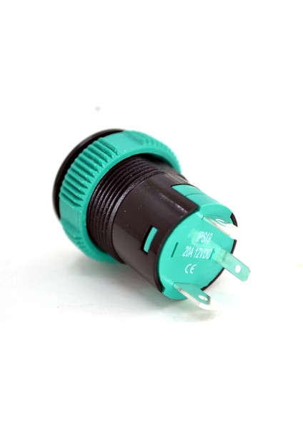 19MM 12V 20A Power Logolu Yeşil Işıklı 1-0 Elektrik Anahtarı