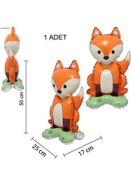 Tilki Şekilli Orman Hayvanları 3D Süpershape Folyo Balon 1 Adet 50X42 cm