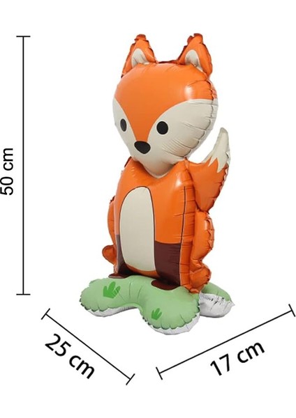 Tilki Şekilli Orman Hayvanları 3D Süpershape Folyo Balon 1 Adet 50X42 cm