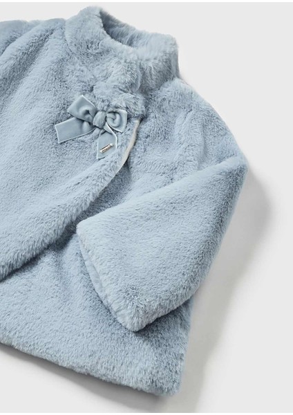 1-3 Yaş Kız Çocuk Tüylü Mont Mavi
