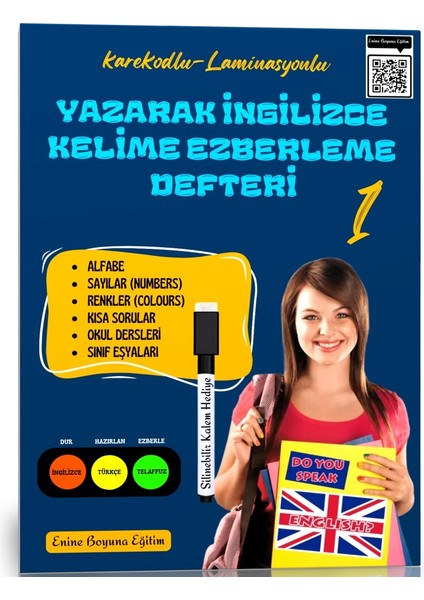 Enine Boyuna Eğitim Yazarak İngilizce Kelime Ezberleme Defteri Seti