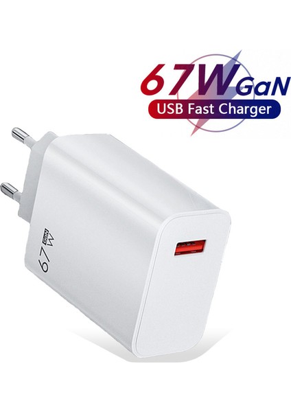 PT-X67 67W 6A Ultra Turbo Fast Hızlı Qualcomm Quick Charge 4.0 Type-C Kablolu Şarj Seti