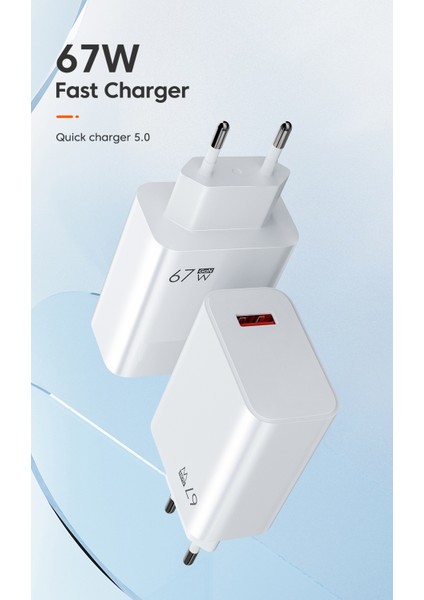 PT-X67 67W 6A Ultra Turbo Fast Hızlı Qualcomm Quick Charge 4.0 Type-C Kablolu Şarj Seti