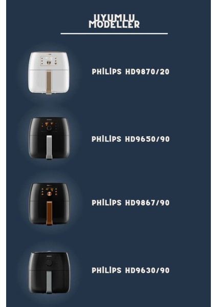 Philips Uyumlu Xxl HD9867/90 - HD9630/90 Airfryer Aksesuar Xxl Izgara Teli Fritöz modelleri