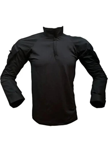 Erkek Siyah Combat Operasyon Taktik T Shirt