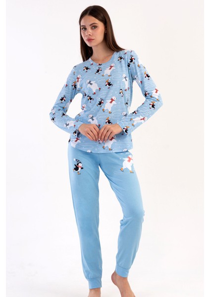 Pamuklu Kadın Uzun Kol Pijama Takım
