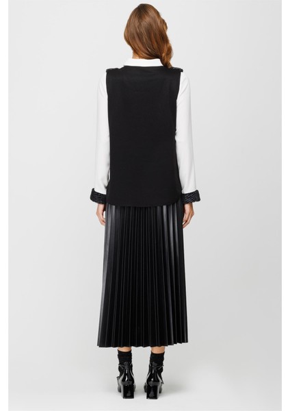 Kürk Süeter Detaylı Tunik Etek Süeter Takım Siyah fırsatları