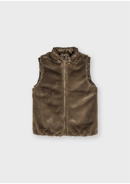 Kız Çocuk Çift Yüzlü Yelek Kahverengi modelleri