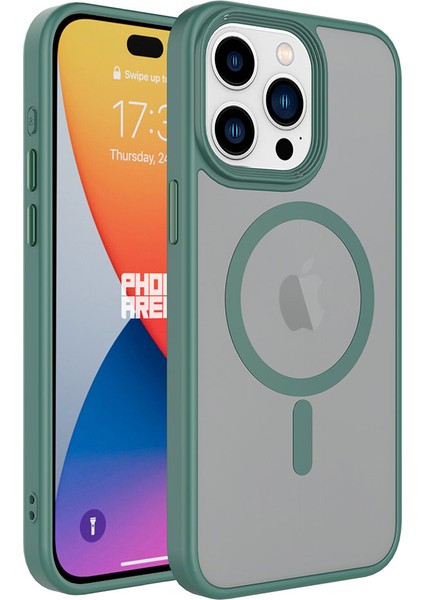 Apple iPhone 13 Pro Kılıf Mat Arka Yüzey Wireless Şarj Özellikli Zore Flet Magsafe Kapak