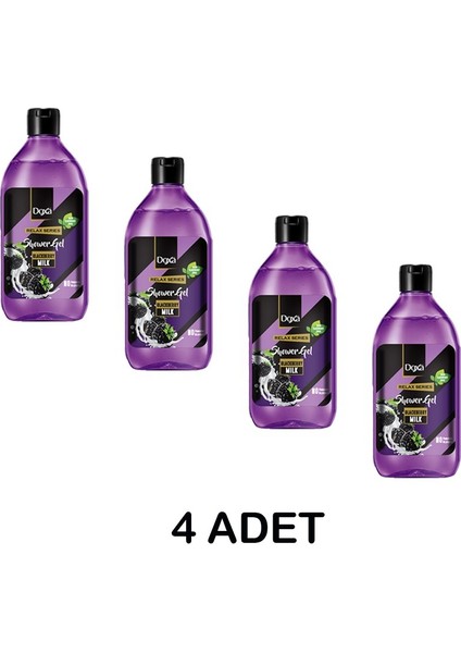 4 Adet Duş Jeli Relax Serisi - Böğürtlen Sütlü 400 ml (4*adet)