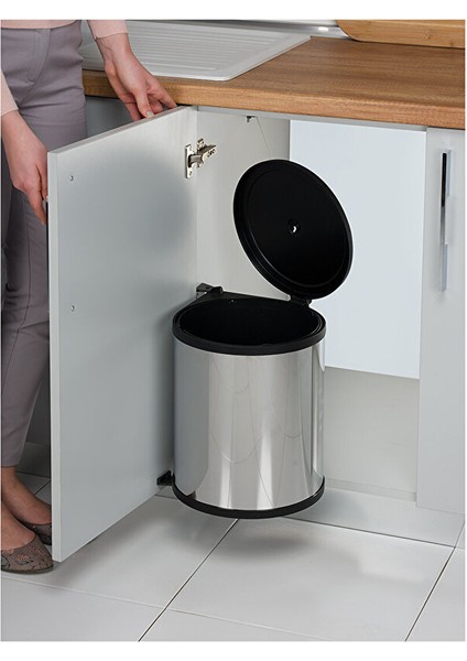 Paslanmaz Dolap Içi Çöp Kovası 11 Litre