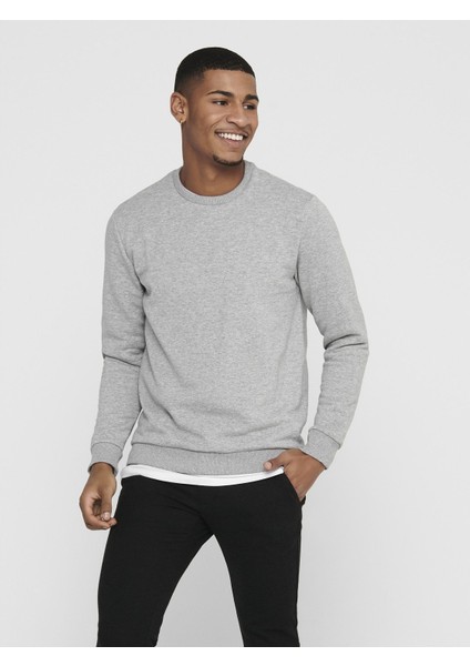 Ceres Life Crew Neck Erkek Gri Sweatshirt
