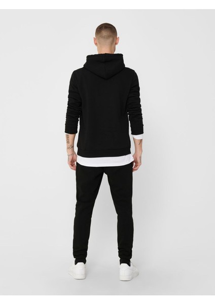 Ceres Life Erkek Siyah Kapüşonlu Sweatshirt modelleri