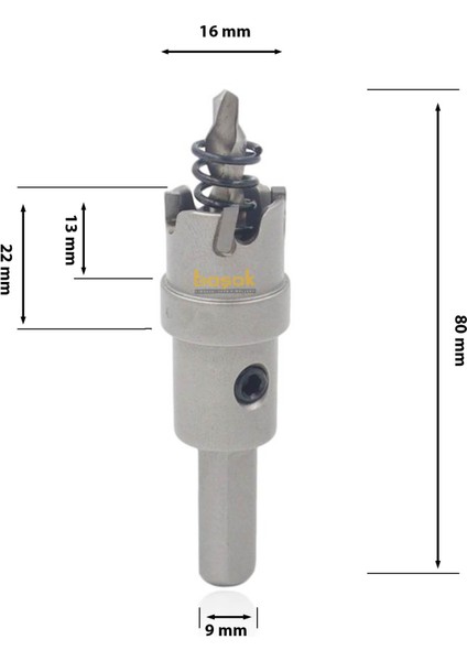 Hf 50 Tct 16 mm Elmaslı Delik Açma Testeresi Elmas