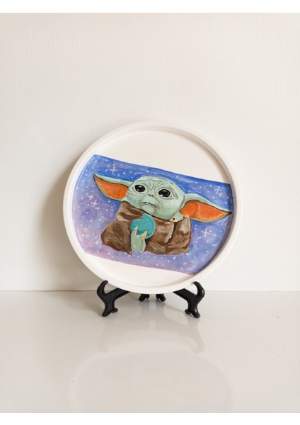 Baby Yoda Temalı Dekoratif Beton Tepsi fiyatları