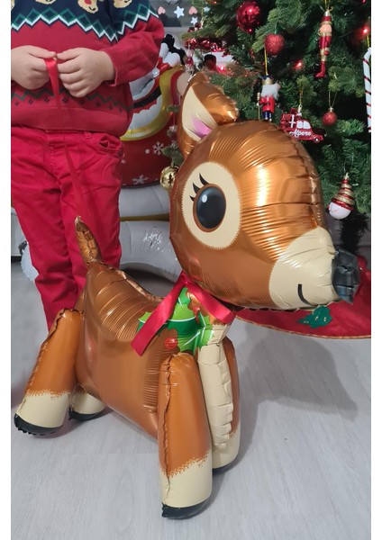 Yılbaşı Sevimli Geyik Ayaklı 3D Folyo Balon fiyatları