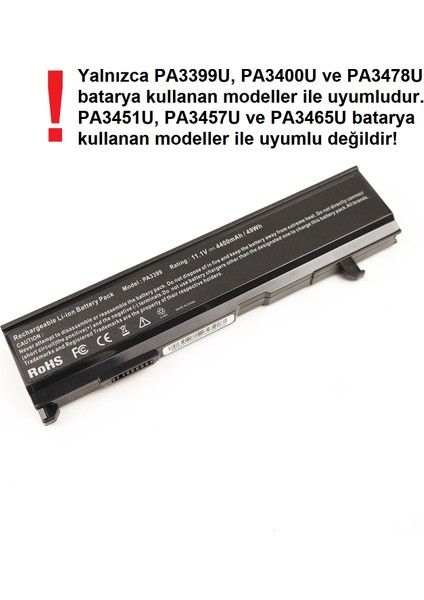 Toshiba PA3400U-1BRL , PA3400U-1BAS Laptop Batarya Pil