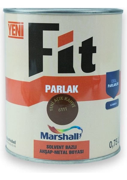 Fit Parlak Ahşap Metal Boyası Y.Açık Kahve 0,75 L
