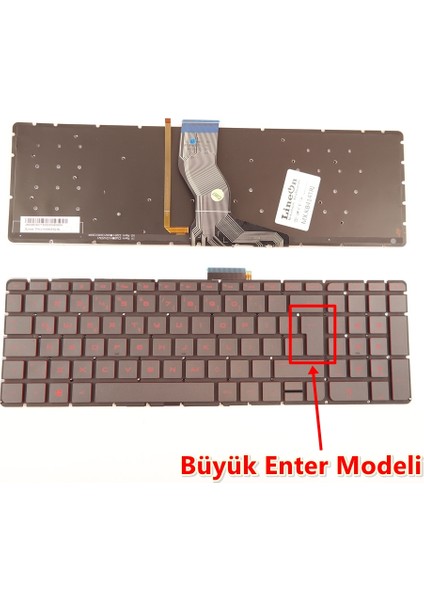 Hp Pavilion 15-Ak 15-Ab Uyumlu Klavye Işıklı (Kırmızı)(Model 2)