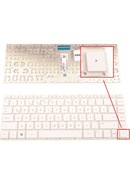 Hp Pavilion 14-Ba Notebook Klavye Beyaz
