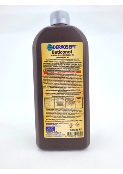 Dermosept Batikon 1 Lt (1000ML) Son Kul Tarihi : 08/2025