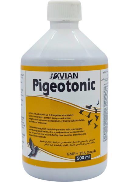 Royal Ilaç Pigeotonic 500 Ml. Aminoasit Ve B Vitamini Yem