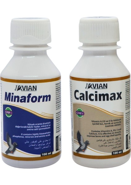 Royal Ilaç Calcimax-Minaform 100 Ml. Kafes Kuşlarında Kabuk ve Fosfor Desteği