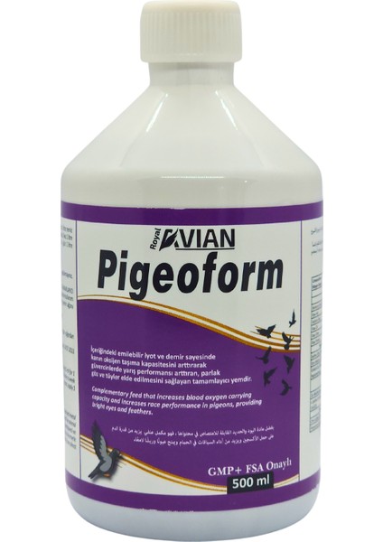 Royal Ilaç Pigeoform 500 Ml. Performans Arttırıcı Yem