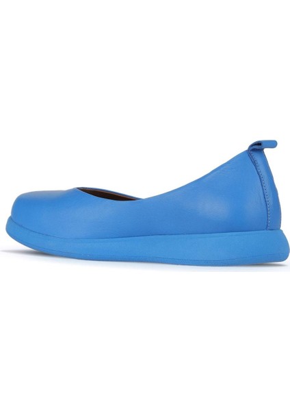 Mavi Açık Deri Kadın Düz Babet 01WZ3104 fırsatları