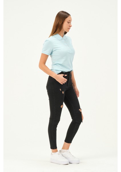 Kadın Regular Fit Polo Yaka T-Shirt modelleri