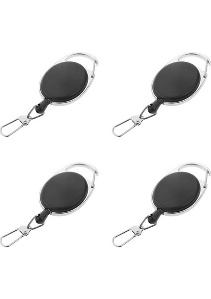 4x Ağır Hizmetten Çekilebilir 60CM Çekme Makarası Geri Tepme Anahtar Halkası Kimlik Kartları (Yurt Dışından)