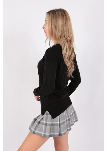 Bisiklet Yaka Yırtmaç Detaylı Regular Fit Tunik Bayan TUNİK 23K0242K1 fiyatları