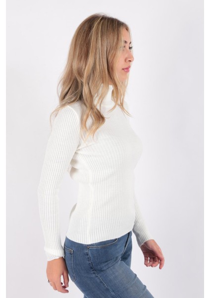 23K0288K1 Kadın Balıkçı Yaka Kazak modelleri