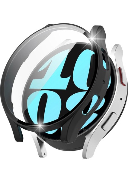 Samsung Galaxy Watch 6 40MM Uyumlu Ekran ve Kasa Koruyucu Silikon 360 Derece Tam Kaplar Gard Military Zırh Tank Kılıf
