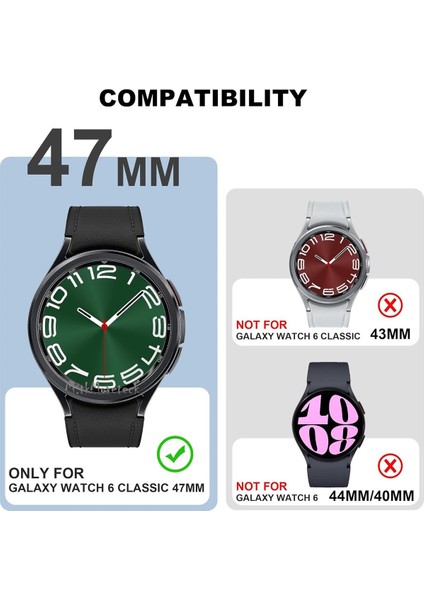 MTK Moveteck Samsung Galaxy Watch 6 Classic 47MM Uyumlu Kasa Koruyucu Kılıf Tam Koruma Sert Pc Saat Kılıfı