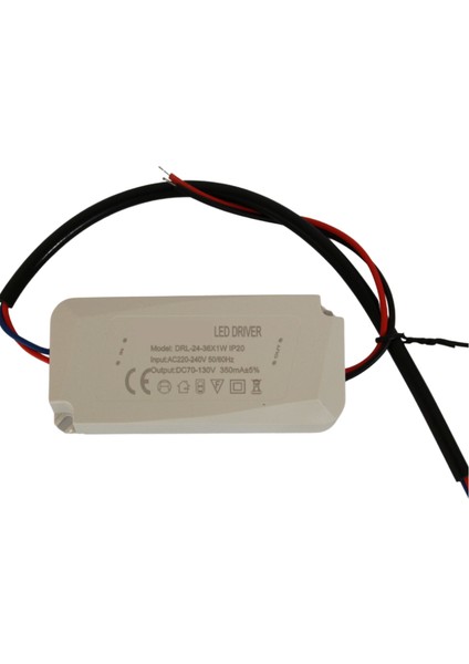 24-36X1W Led Driver 350mA 70-130V Power Led Sürücü IP20 Power Led Driver